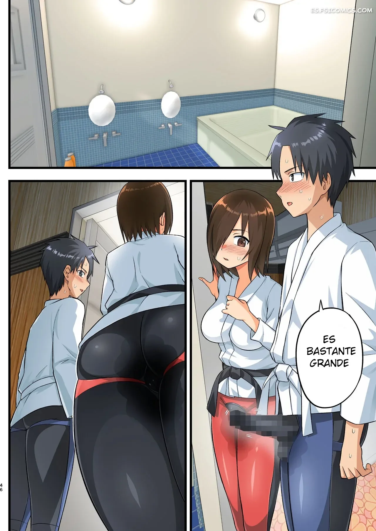 ¡Pelea! ¡Yoshimura-san! - Hombre Con Pene Erecto en Espera – Toilet Komoru - 45 - FSI Comics pelea yoshimura san hombre con pene erecto en espera toilet komoru 045