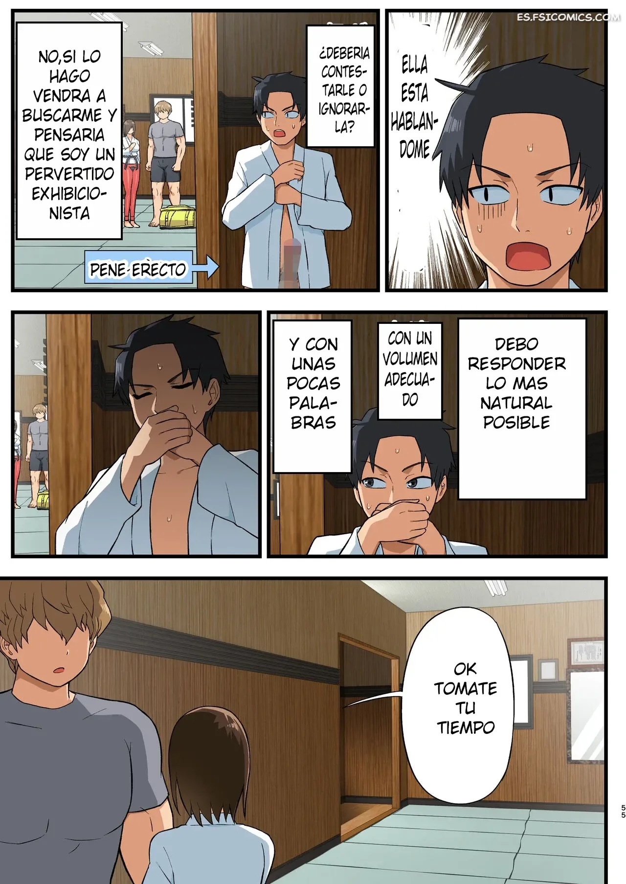 ¡Pelea! ¡Yoshimura-san! - Hombre Con Pene Erecto en Espera – Toilet Komoru - 54 - FSI Comics pelea yoshimura san hombre con pene erecto en espera toilet komoru 054