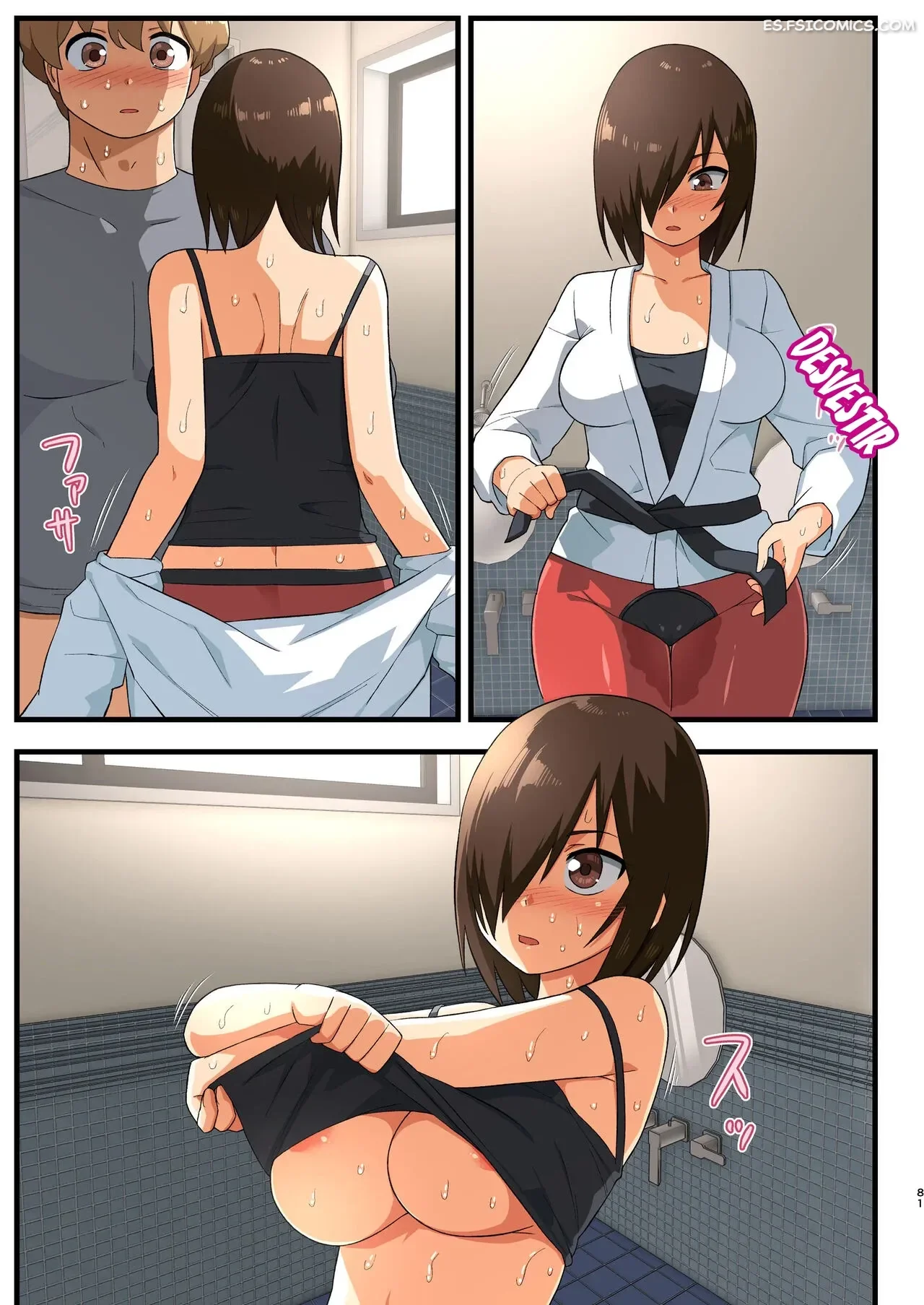 ¡Pelea! ¡Yoshimura-san! - Hombre Con Pene Erecto en Espera – Toilet Komoru - 80 - FSI Comics pelea yoshimura san hombre con pene erecto en espera toilet komoru 080