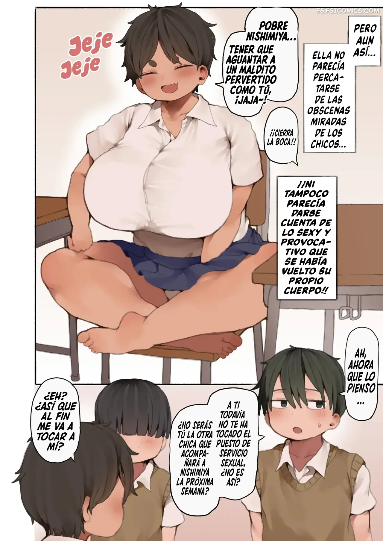 la historia de como una companera de clase curvilinea y de enormes tetas que no era consciente de su gran atractivo fisico artist 006