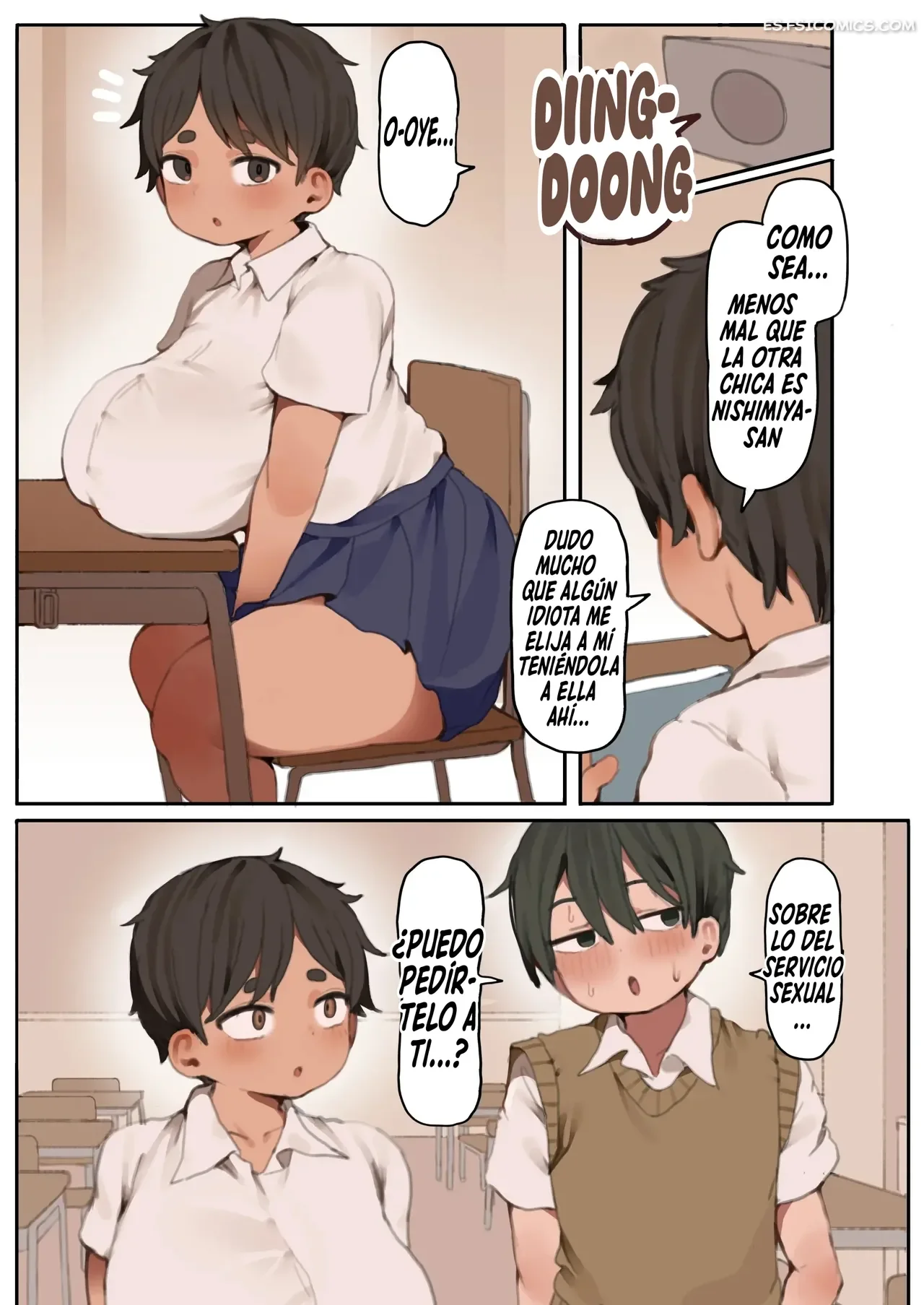 la historia de como una companera de clase curvilinea y de enormes tetas que no era consciente de su gran atractivo fisico artist 009
